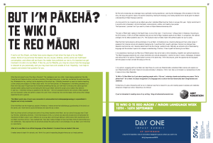 But I'm Pākehā: Te Wiki o Reo Māori Magazine Article
